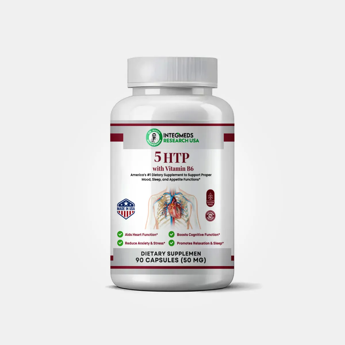 Integmeds 5-HTP with Vitamin B6 90 Capsules