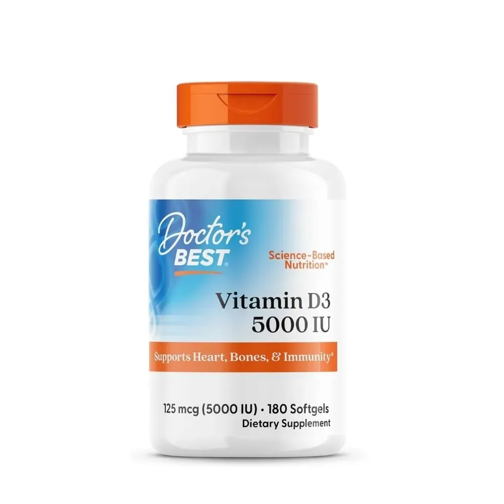 Doctor's Best Vitamin D3 - 5000 IU - 180 Softgels