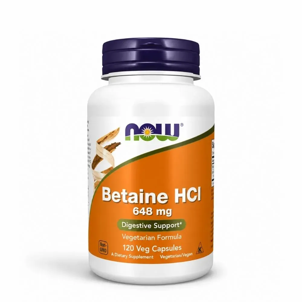 NOW Betaine HCl 648 mg 120 Veg Capsules