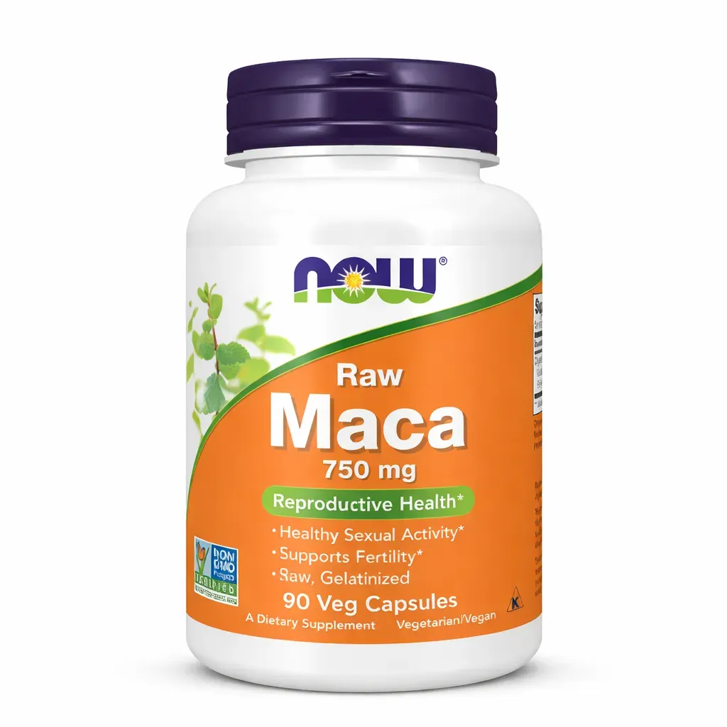 NOW Raw Maca 750 mg 90 Veg Capsules